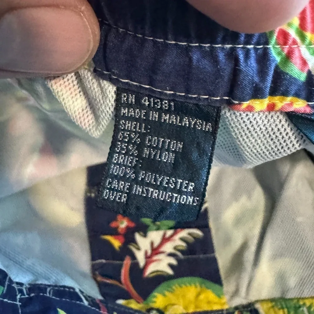 Polo Ralph Lauren Swim Trunks Mens Small Navy Hawaiian Beach Shorts Tropical 9